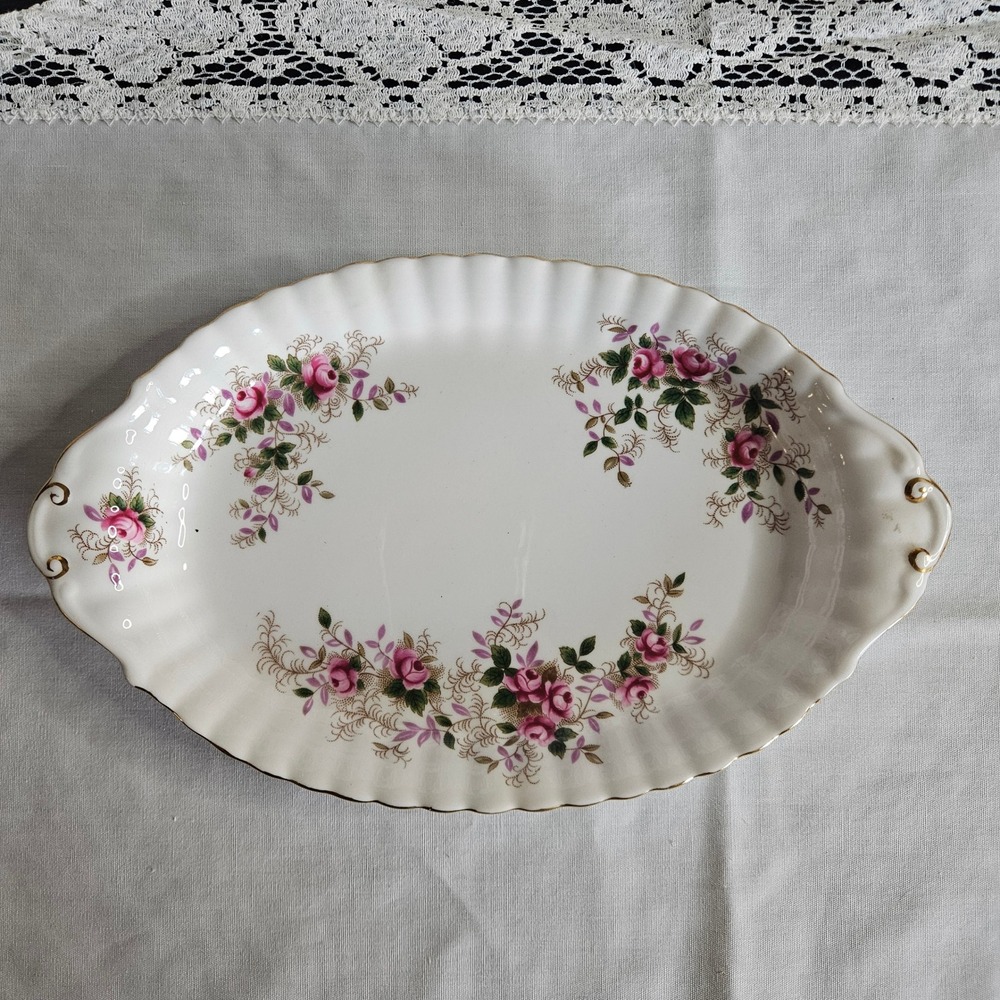 Royal Albert Bone China Lavender Rose Pattern Oval Relish Tray 8.5" x 5" England